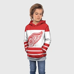 Толстовка-худи детская Detroit Red Wings, цвет: 3D-меланж — фото 2