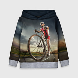 Толстовка-худи детская Велогонщик, цвет: 3D-меланж