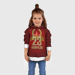 Толстовка-худи детская 23 февраля, цвет: 3D-белый — фото 2