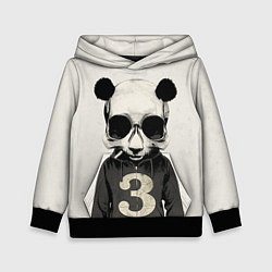 Толстовка-худи детская Скелет панды, цвет: 3D-черный