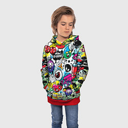 Толстовка-худи детская Bombing, цвет: 3D-красный — фото 2