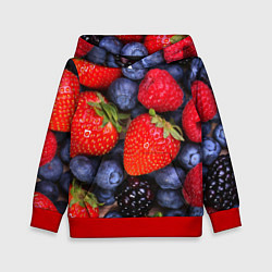Толстовка-худи детская Berries, цвет: 3D-красный