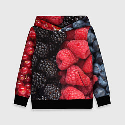 Толстовка-худи детская Ягодная, цвет: 3D-черный