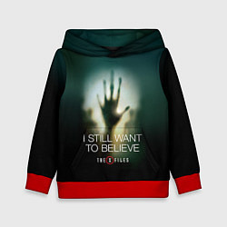 Толстовка-худи детская X-files: Alien hand, цвет: 3D-красный
