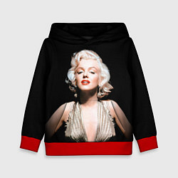 Толстовка-худи детская Мерлин Монро 2, цвет: 3D-красный