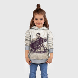 Толстовка-худи детская Сталин байкер, цвет: 3D-меланж — фото 2