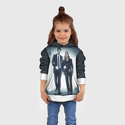 Толстовка-худи детская Малдер и Скалли, цвет: 3D-белый — фото 2