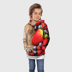 Толстовка-худи детская Ягодный микс, цвет: 3D-белый — фото 2