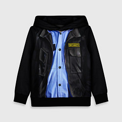 Толстовка-худи детская Форма SECURITY, цвет: 3D-черный