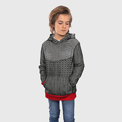Толстовка-худи детская Кольчуга, цвет: 3D-красный — фото 2