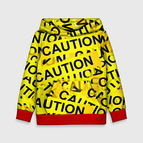 Детская толстовка Caution / 3D-Красный – фото 1