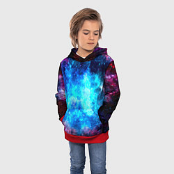 Толстовка-худи детская Голубая вселенная, цвет: 3D-красный — фото 2