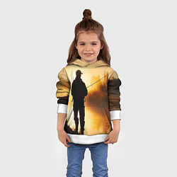 Толстовка-худи детская Вечерний рыбак, цвет: 3D-белый — фото 2