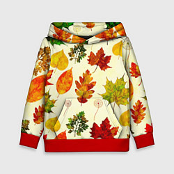 Толстовка-худи детская Осень, цвет: 3D-красный