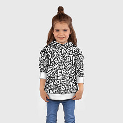 Толстовка-худи детская Английский алфавит, цвет: 3D-белый — фото 2