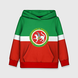 Толстовка-худи детская Татарстан: флаг, цвет: 3D-красный