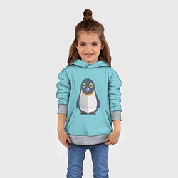 Толстовка-худи детская Пингвин, цвет: 3D-меланж — фото 2