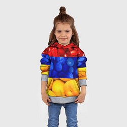 Толстовка-худи детская Флаг Армении, цвет: 3D-меланж — фото 2