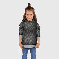 Толстовка-худи детская Черная кожа, цвет: 3D-меланж — фото 2