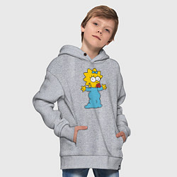 Толстовка оверсайз детская Maggie Simpson, цвет: меланж — фото 2