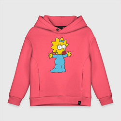 Толстовка оверсайз детская Maggie Simpson, цвет: коралловый