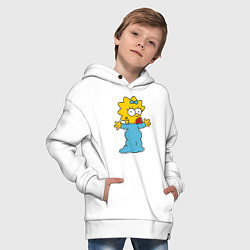 Толстовка оверсайз детская Maggie Simpson, цвет: белый — фото 2