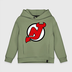 Толстовка оверсайз детская New Jersey Devils, цвет: авокадо