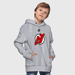 Толстовка оверсайз детская New Jersey Devils: Kovalchuk 17, цвет: меланж — фото 2