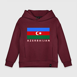 Толстовка оверсайз детская Азербайджан, цвет: меланж-бордовый