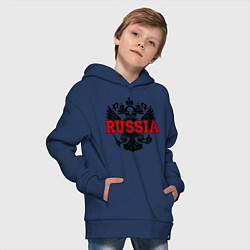 Толстовка оверсайз детская Russia Coat, цвет: тёмно-синий — фото 2