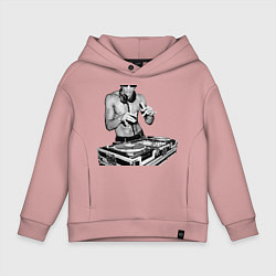 Толстовка оверсайз детская Брюс Ли Dj, цвет: пыльно-розовый