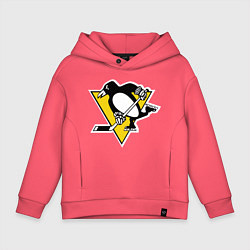 Толстовка оверсайз детская Pittsburgh Penguins, цвет: коралловый