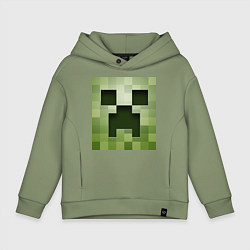 Толстовка оверсайз детская Мinecraft creeper, цвет: авокадо