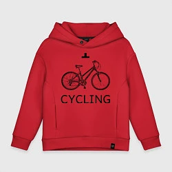 Толстовка оверсайз детская I love cycling, цвет: красный
