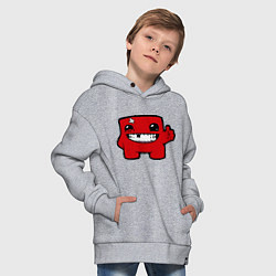 Толстовка оверсайз детская Super Meat Boy, цвет: меланж — фото 2