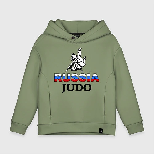 Детское худи оверсайз Russia judo / Авокадо – фото 1