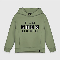 Толстовка оверсайз детская I am Sherlocked, цвет: авокадо