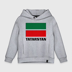Толстовка оверсайз детская Флаг Татарстана, цвет: меланж