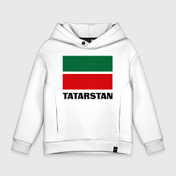 Толстовка оверсайз детская Флаг Татарстана, цвет: белый