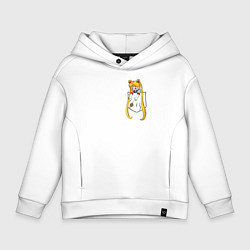 Толстовка оверсайз детская Little Pocket Moon, цвет: белый