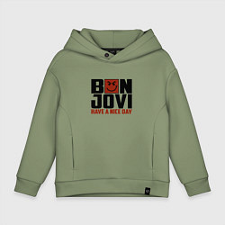 Толстовка оверсайз детская Bon Jovi: Nice day, цвет: авокадо