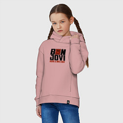 Толстовка оверсайз детская Bon Jovi: Nice day, цвет: пыльно-розовый — фото 2