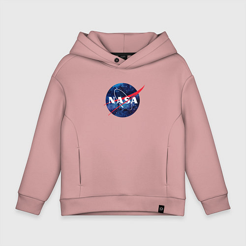 Детское худи оверсайз NASA: Cosmic Logo / Пыльно-розовый – фото 1