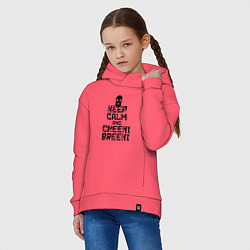 Толстовка оверсайз детская Keep Calm & Cheeki Breeki, цвет: коралловый — фото 2