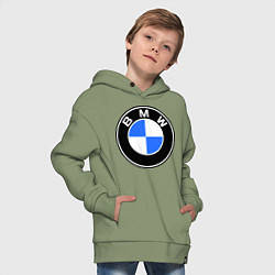 Толстовка оверсайз детская Logo BMW, цвет: авокадо — фото 2