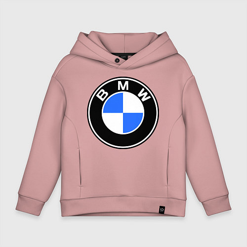 Детское худи оверсайз Logo BMW / Пыльно-розовый – фото 1