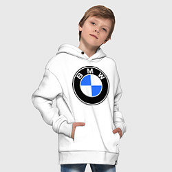 Толстовка оверсайз детская Logo BMW, цвет: белый — фото 2