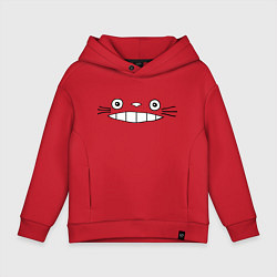 Толстовка оверсайз детская Totoro face, цвет: красный
