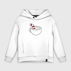 Толстовка оверсайз детская Red Cuphead, цвет: белый