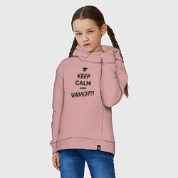 Толстовка оверсайз детская Keep Calm & WAAAGH, цвет: пыльно-розовый — фото 2